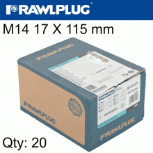 RAWLPLUG Concrete Screwbolt M14 17X115Mm Hex Flange Zinc Pl X20-Box