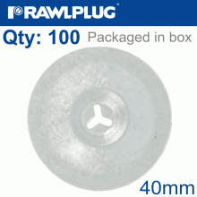 RAWLPLUG Round Washer 40Mm,2,5Mm With Aluminum-Zinc Coating Box Of 100