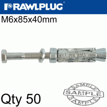 RAWLPLUG Rawlbolt M6X85X40Mm X50-Box (12Mm Hole)