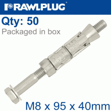 RAWLPLUG Rawlbolt M8X95X40Mm X50-Box (14Mm Hole)