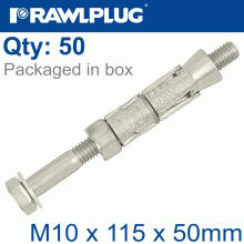 RAWLPLUG Rawlbolt M10X115X50Mm X50-Box (16Mm Hole)