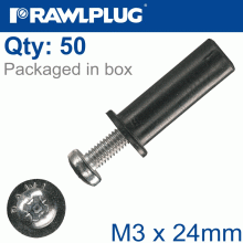 RAWLPLUG Rawlnut+Screw M3X24Mm X50-Box