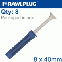 RAWLPLUG Universal Nyl Plug 8X40Mm X8 -Bag