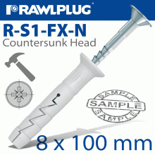 RAWLPLUG Nyl Hammer-In Fixing 8X100Mm + Csk Head X10 -Bag