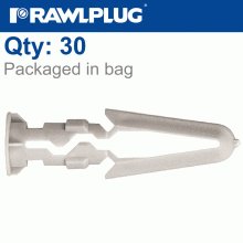 RAWLPLUG Plastic Toggles For Drywall 30 Per Bag With Screws