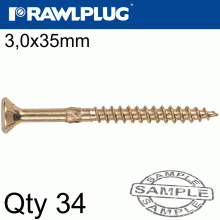 RAWLPLUG R-Ts Hardened Screw 3.0X35Mm X34 Per Bag