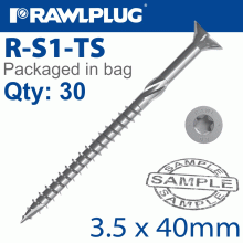 RAWLPLUG R-Ts Hardened Screw 3.5X40Mm X30 Per Bag