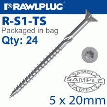 RAWLPLUG R-Ts Hardened Screw 5.0X20Mm X24 Per Bag