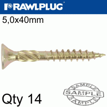 RAWLPLUG R-Ts Hardened Screw 5.0X40Mm X14 Per Bag