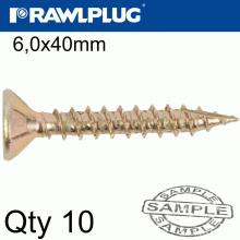 RAWLPLUG R-Ts Hardened Screw 6.0X40Mm X10 Per Bag