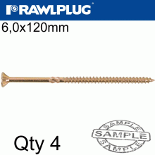 RAWLPLUG R-Ts Hardened Screw 6.0X120Mm X4 Per Bag