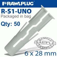 RAWLPLUG Universal Plug 6X28Mm X50-Bag