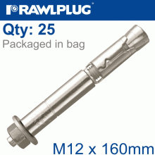 RAWLPLUG R-Spl Safety Plus - Projecting Bolt M12X160Mm X25 Per Box