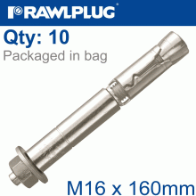 RAWLPLUG R-Spl Safety Plus - Projecting Bolt M16X160Mm X10 Per Box