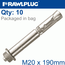 RAWLPLUG R-Spl Safety Plus - Projecting Bolt M20X190Mm X10 Per Box