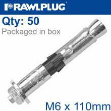 RAWLPLUG R-Spl Ii Safety Plus - Projecting Bolt M6X110Mm X50 Per Box
