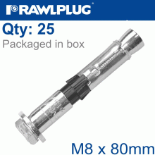RAWLPLUG R-Spl Ii Safety Plus - Loose Bolt M8X80Mm X25 Per Box