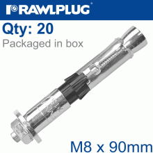 RAWLPLUG R-Spl Ii Safety Plus - Projecting Bolt M8X90Mm X20 Per Box