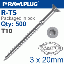 RAWLPLUG Torx T10 Chipboard Screw 3.0X20Mm X500-Box