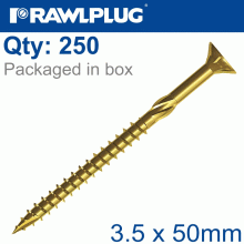 RAWLPLUG Torx T20 Chipboard Screw 3.5X50Mm X250-Box