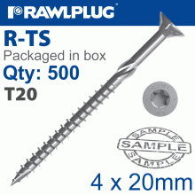 RAWLPLUG Torx T20 Chipboard Screw 4.0X20Mm X500-Box