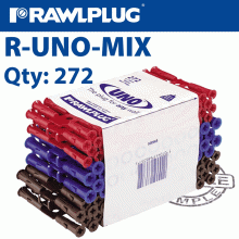 RAWLPLUG Universal Plugs Mixed X6Mm X7Mm X8Mm + X3 Driil Bits X272-Clip