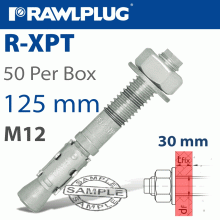 RAWLPLUG Throughbolt M12X125X30Mm X50 -Box