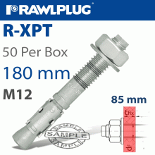 RAWLPLUG Throughbolt M12X180X85Mm X50 -Box