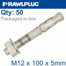 RAWLPLUG Througbolt Ss M12X100X5Mm X50 -Box