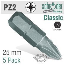 Schroder Pozi.No.2x25mm Classic Bit 5cd