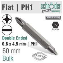 Schroder Screwdriver Bit D/End 0.6x4.5 / Ph1 60mm