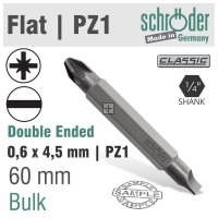 Schroder D/End 0.6x4.5mm/Pz1 60mm Bit