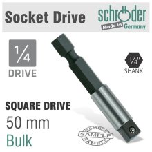 Schroder Adaptor 1/4hex X 1/4 Squ.50mm