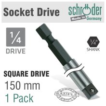 Schroder Adaptor 1/4hex X 1/4squ.150mm