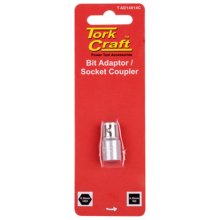 Tork Craft Bit Adaptor Socket Coupler 1/4sq 1/4hex 1pc Per Card