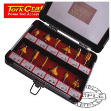 Tork Craft Router Bit Set 12pc/Alu.Case 1/4"