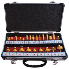 Tork Craft Router Bit Set 24pc Alum.Case