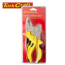 Tork Craft plier 3pc kit comb/side/long nose plier