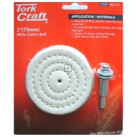 Tork Craft Cotton Buff 75mm X 6mm Shank