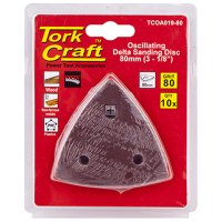 Tork Craft Oscilating Sandpaper A/O 80mm 10pc Delta Shape 80grit