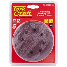 Tork Craft Oscilating Sandpaper A/O 115mm 10pc Round 120grit