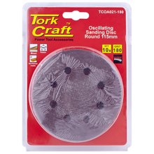 Tork Craft Oscilating Sandpaper A/O 115mm 10pc Round 180grit