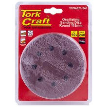 Tork Craft Oscilating Sandpaper A/O 115mm 10pc Round 240grit