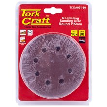 Tork Craft Oscilating Sandpaper A/O 115mm 10pc Round 80grit