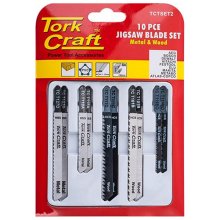 Tork Craft Jigsaw Blade Set 10 Pce For Metal & Wood T - Shank