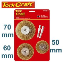 Tork Craft Wire Brush Set 3pce With Separate Shaft