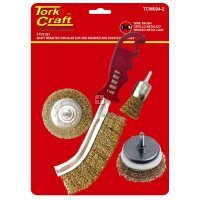 Tork Craft Wire Brush Set 4pce With Hand Brush