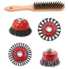 Tork Craft Wire Brush Angle Grinder Kit M14 Crimped & Knotted Set 5pce Hand Brush