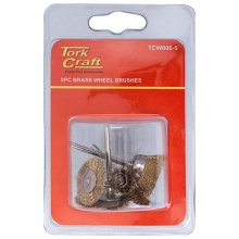 Tork Craft Wire Brushes Mini 5pc Brass 3.2mm Shaft Assorted Shapes