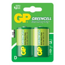 GP D Size Green Cell Battery (13G) Pack 2